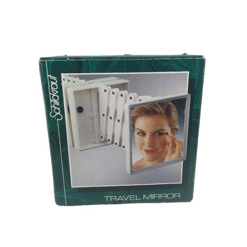 VTG Travel/Shower 3.5" x 3.5" Mirror Mountable 14" Extendable Red 2X Magnificati